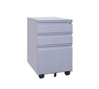 CFY652 Multifuncionales Gabinete de Acero Tres cajones con Ruedas, archivador móvil Oficina, gabinete Corto Cerradura, Grueso Cajonera Oficina(Grey)