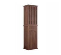 CFY652 Nuevo gabinete de Incienso de Estilo Chino con Puerta Plegable, Mueble de pie for Santuario de Buda de Nogal Negro(Medio)