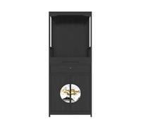 CFY652 Nuevo gabinete de Madera Estilo Chino for el Santuario de Buda, con Puerta y Mesa de ofrenda de Incienso.(Negro)