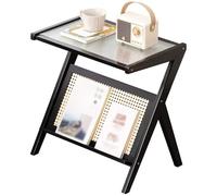 CFY652 Side Table Mesa de Centro pequeña con Almacenamiento, estación té móvil for Salas Estar, diseño Moderno y Minimalista for Juegos Servicio Mesa Auxiliar(Negro,45cm)