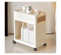 CFY652 Side Table Mesa de Centro pequeña con Ruedas, aparador Hierro móvil Simple y Moderno for el hogar, Mesa Cuadrada for Sala Estar, Auxiliar for sofá Mesa Auxiliar(Blanco)