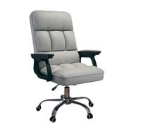 CFY652 Sillas de Oficina Silla de Escritorio Suave de Cuero de PU con reposabrazos Silla de Oficina Acolchada de Altura Ajustable giratoria Office Chair(Grey)