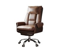 CFY652 Sillas de Oficina Silla de sofá for Ocio, cómoda Silla de Oficina sedentaria, Silla giratoria de Cuero PU, Silla de Ordenador reclinable for el hogar Office Chair(Bruin)