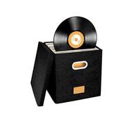 CFY652 Soporte para CD Caja de almacenamiento cuadrada tela lino y algodón 12 pulgadas for discos vinilo, ideal for sala estar, dormitorio oficina Estante de discos