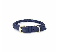 CFZSALK Collar for Perro de Cuero sintético Tejido con Cuerda de sujeción Manual, Resistente y Duradero, Apto for Perros pequeños y medianos.(Blue-Collar,S-Neck 26-32cm)