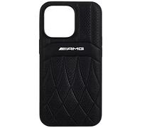 CG MOBILE AMG AMG - Funda de Piel auténtica con Estampado en Caliente con Logotipo para iPhone 13 Pro (6.1 Pulgadas), Color Negro
