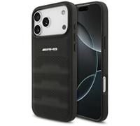 CG Mobile AMG - Funda de Piel para iPhone 17 Pro MAX, diseño de líneas en Relieve, Color Negro