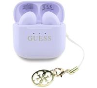 CG MOBILE Auriculares Guess TWS com efeito brilhante impresso com logótipo clássico e Charme (Lavanda)