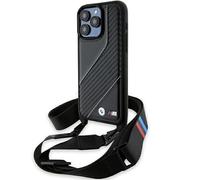 "CG MOBILE BMW BMHCP15X23PSCCK Estuche para iPhone 15 Pro MAX 6.7" Estuche rígido Negro M Edition Carbon Stripe & Strap
