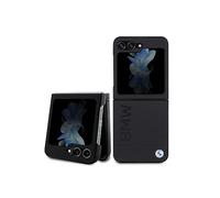 CG MOBILE BMW BMHCZF5SLLBK Funda para Z Flip5 F731 Cuero Negro Hot Stamp