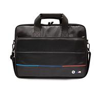 CG MOBILE BMW Carbon PU Funda para ordenador con tricolor línea en contraste compatible con gráficos Intel® UHD / Windows/HP/Value Top Load bolsa/trabajo, escuela, etc.
