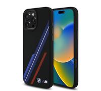 CG Mobile BMW HC M - Funda de Silicona diseñada para iPhone 16 Pro MAX, Duradera, a Prueba de Golpes, Compatible con Magsafe, Funda de Silicona con líneas aleatorias, Color Negro