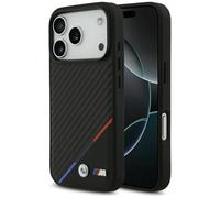 CG MOBILE BMW M Carbon Tricolor Line, compatible con MagSafe Funda para iPhone 17 Pro (Negro)