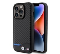 CG MOBILE BMW M - Carcasa de Carbono para iPhone 15 Pro, Color Negro