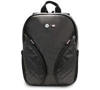 CG Mobile BMW - Mochila de mano de piel sintética Carbon M Collection de 15 pulgadas, logotipos de metal, mochila de viaje grande expandible aprobada por avión, bolsa de fin de semana para hombres y