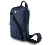 CG Mobile BMW - Mochila para mujeres y hombres con correa ajustable, piel sintética y carbono, logotipos de metal, mochila de moda casual con correa de hombro convertible, Azul marino, M