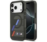 CG MOBILE Botones metálicos BMW M IML líneas tricolores compatibles con funda MagSafe para iPhone 17 Pro (negro)