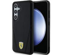 CG MOBILE Ferrari FEHMS24MP3BAK Funda para S24+ S926 Negro Hardcase Hot Stamp V Lines