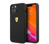 CG MOBILE Ferrari - Funda protectora para iPhone de 13 pulgadas, color negro con interior de microfibra, funda protectora de silicona suave y antiarañazos, fácil de poner, absorción de golpes y