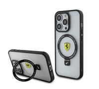 CG MOBILE Ferrari Magfit - Funda con Soporte de Anillo para iPhone 15 Pro (Transparente)