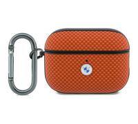 CG Mobile Funda AirPods Pro 3 Kevlar Textura Logo Metal Con Mosquetón Naranja