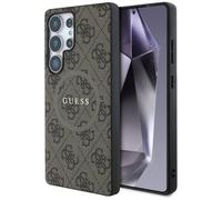 CG Mobile Funda con licencia Guess para S25, negra, 4G Round Patch Logo, compatible con MagSafe