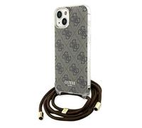 CG MOBILE Funda Guess en Silicona diseño 4G con Cordón para iPhone 15 | 14 | 13 Color Marrón GUHCP15SHC4SEW