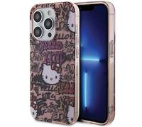 CG MOBILE Funda Hello Kitty HKHCP13LHDGPTP para iPhone 13 Pro / 13 6.1 Rosa Hardcase Etiquetas IML Graffiti