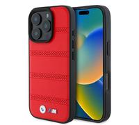CG MOBILE Funda para teléfono BMW HC M diseñada para iPhone 16 Pro MAX, Duradera, a Prueba de Golpes, Compatible con Magsafe, Funda de Poliuretano Perforado y líneas Cosidas, Color Rojo