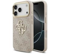 CG Mobile Guess 4G - Carcasa para iPhone 17 Pro, diseño clásico, Color Rosa y Dorado
