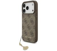 CG Mobile Funda para iPhone 17 Pro Guess 4G Charms Collection compatible con MagSafe marrón