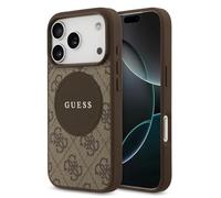 CG MOBILE Guess 4G Circle Classic Logo compatible con MagSafe Funda para iPhone 17 Pro Max (marrón)