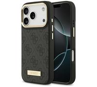 CG MOBILE Guess 4G Logo Placa Compatible con MagSafe Funda para iPhone 17 Pro (Negro)