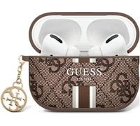 CG Mobile Guess 4G Printed Stripes Charm Caso para AirPods Pro 2 (2022/2023) (marrón)