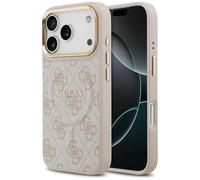 CG MOBILE Guess 4G PU Classic Logo Compatible con MagSafe Funda para iPhone 17 Pro (Rosa)