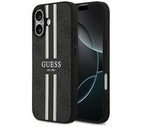 CG MOBILE Guess 4G rayas impresas compatibles con MagSafe Funda para iPhone 17 (Negro)