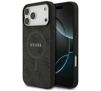 CG MOBILE Guess 4G Ring Classic Logo Compatible con MagSafe Funda para iPhone 17 Pro Max (Negro)