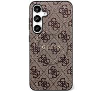 CG MOBILE Guess 4G Ring Classic Logo Compatible con MagSafe Funda para Samsung Galaxy S25 FE (marrón)