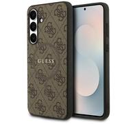 CG MOBILE Guess 4G Ring Classic Logo Compatible con MagSafe Funda para Samsung Galaxy S25 FE (marrón)