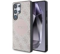 CG MOBILE Guess 4G Round Patch Classic Logo Compatible con MagSafe Funda para Samsung Galaxy S25 Ultra (Rosa)