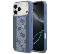 CG MOBILE Guess 4G Stripe - Funda compatible con MagSafe para iPhone 17 Pro Max (azul)