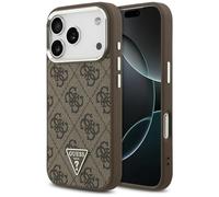 CG MOBILE Guess 4G Triángulo Logo Compatible con MagSafe Funda para iPhone 17 Pro (marrón/plata)