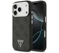 CG MOBILE Guess 4G Triángulo Logo Compatible con MagSafe Funda para iPhone 17 Pro (Negro/Plata)