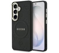 CG MOBILE Guess Anillo de peonía con relieve compatible con funda MagSafe para Samsung Galaxy S26 Plus (Negro)