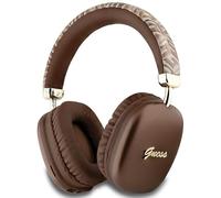 CG Mobile Guess Auriculares Bluetooth sobre la Oreja Gcube Metal Script Logo Marrón