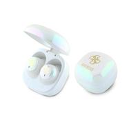 CG Mobile Guess - Auriculares Bluetooth TWS + iridescent 4G logo impreso blanco