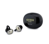 CG MOBILE Guess Auriculares OWS con Acabado Metálico y Logo Clásico, Negro