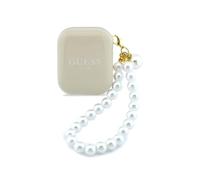 CG MOBILE Guess Auriculares TWS con Correa de Perlas y Estuche de Carga, Beige