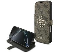 CG MOBILE Guess Book 4G Metal Logo Funda para iPhone 17 Pro (marrón)