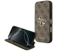 CG MOBILE Guess Book 4G Metal Logo Funda para iPhone 17 Pro Max (marrón)